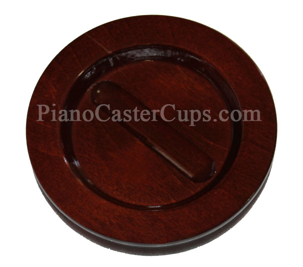 high polish mahogany piano caster cup