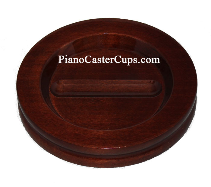 high polish mahogany piano caster cups