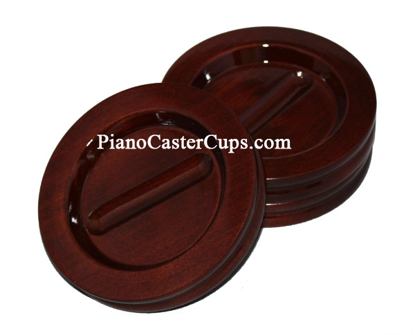 mahogany high polish piano caster cups