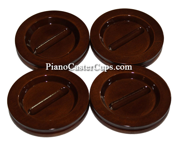 high polish grand piano caster cups walnut