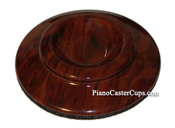 wood grain finish piano caster cup